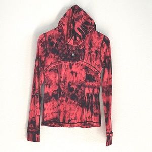 lululemon athletica Red and Black Tie-Dye Hoodie Jacket